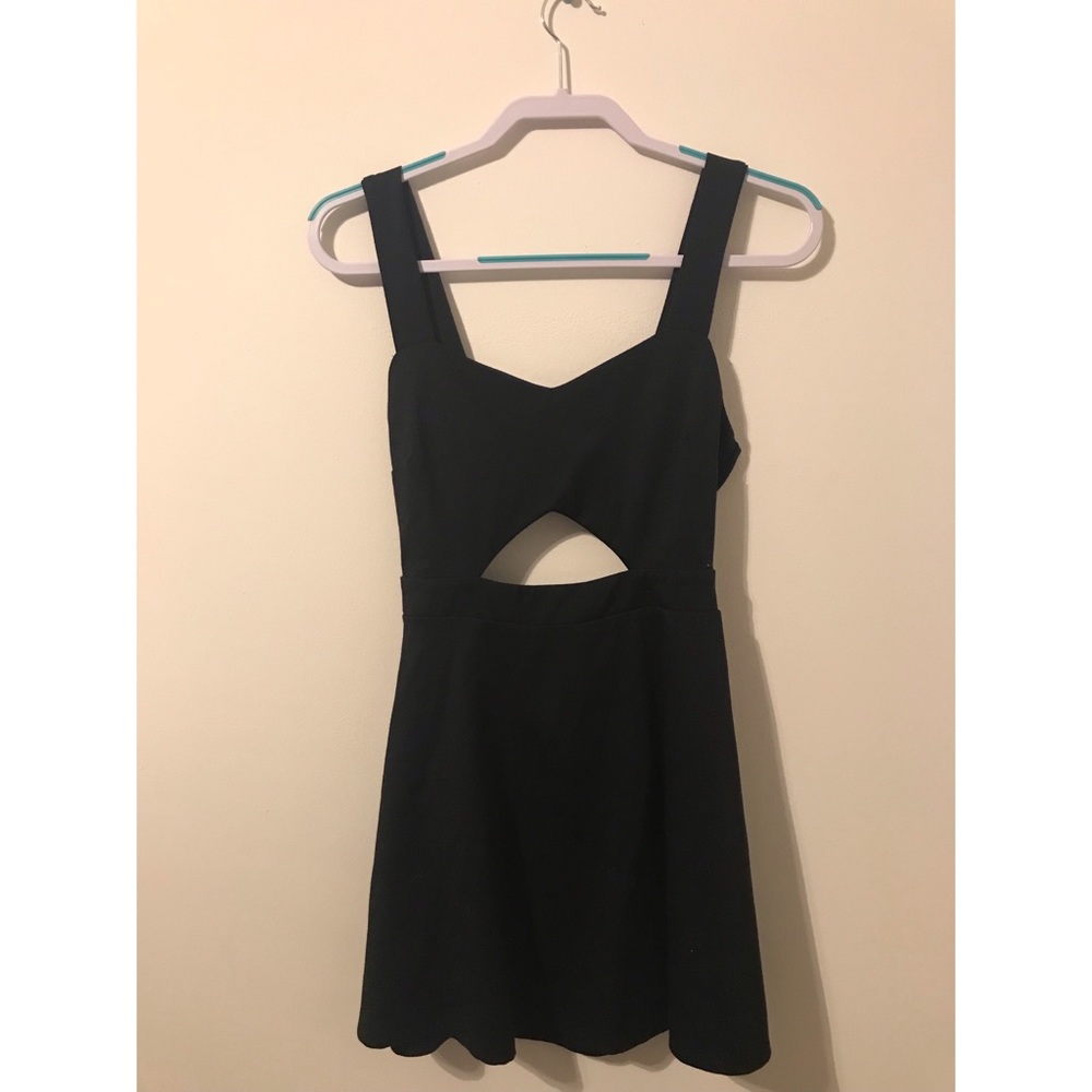 Black Cutout Skater Dress